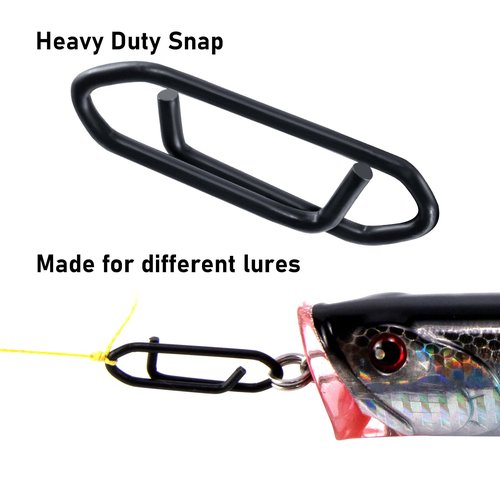 Dr.Fish 20 Pack Fishing Power Clips Stealth Stainless Steel Speed Lure Clips Quick Change Fishing Snap Connector Saltwater Freshwater Terminal Tackle 25LB