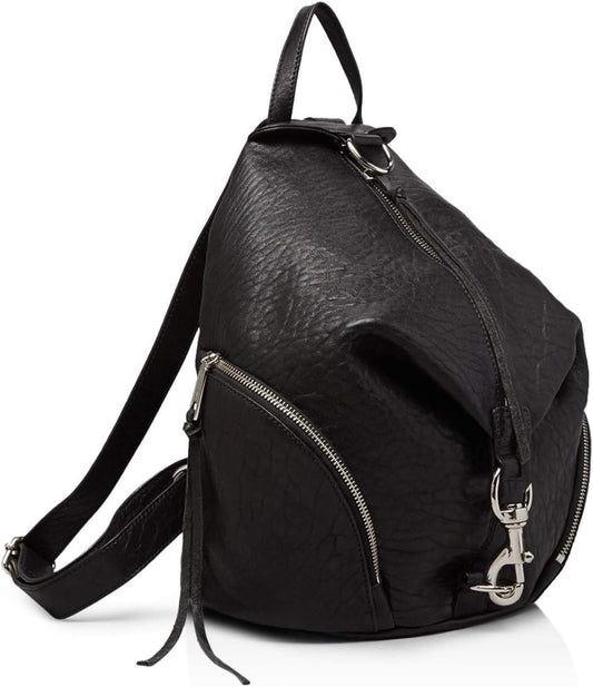 Rebecca Minkoff womens Julian Backpack Backback, Black With Silver, One Size US