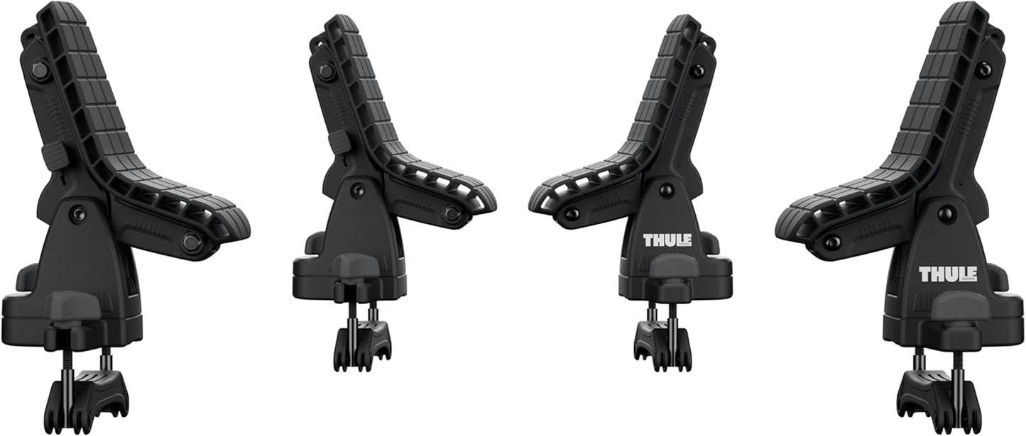 Thule DockGrip - Carries up to 36" wide kayaks and SUPs - Fits all hull shapes - Fits most roof rack cross bars - Kayak roof rack - Stand up paddleboard compatible - 85lb weight capacity