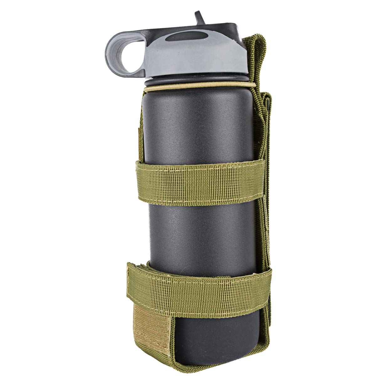 IronSeals 2 Pack Adjustable Tactical Water Bottle Holder Molle Portable Belt Bottle Carrier for Most 16 oz -32 oz/ 500 ML-1000 ML Bottle