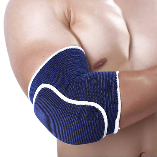 1 Pair Compression Elbow Pads Arm Brace Support Fitness Arm Protector Volleyball Basketball Breathable Elbow Wraps (Black)
