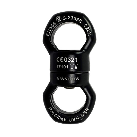22kN Micro Rotator Climbing Rope Swivel Device Spinner 6700lb Breaking Strength for Rock Climbing Arborist Backyard Swing Aerial Dance Dog Leash Connector CE Certified