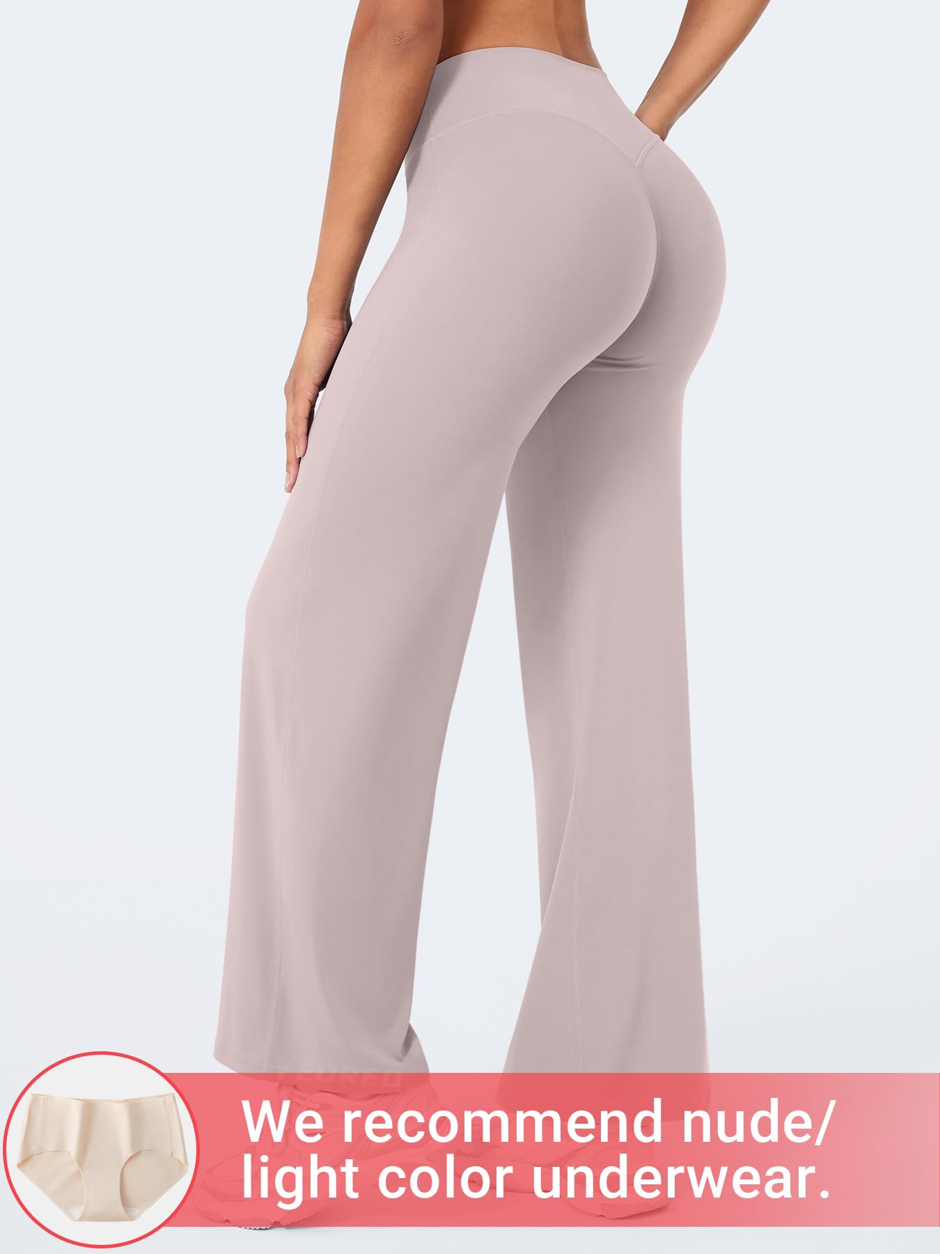 YEOREO Workout Leggings Womens No Front Seam Straight Leggings 29" High Waist Buttery Eddiy Gym Yoga Pants Dusty Pink M