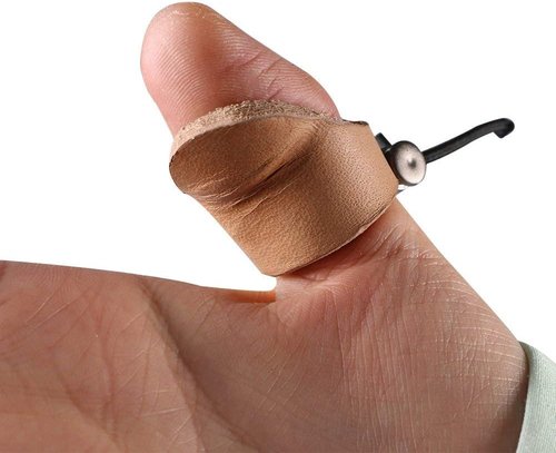 Huntingdoor Archery Thumb Ring Mongolian Leather Thumb Guard Finger Protector Adjustable Thickened Shooting Glove for Horse Bow Recurve Bow