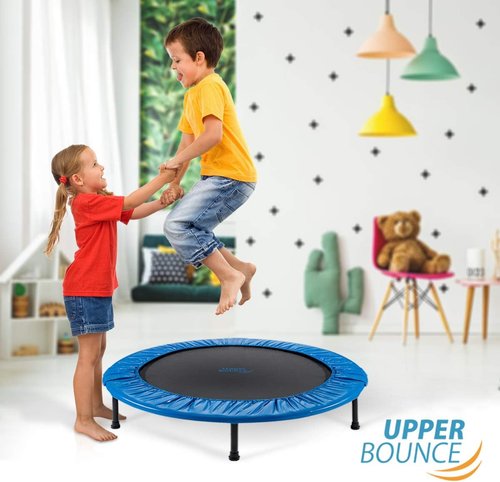 Machrus Upper Bounce Mini Trampoline for Adults – Rebounder Exercise & Fitness Trampolines for Kids – Small Durable Rebounder with Jumping Mat, Portable & Foldable Workout Trampoline.