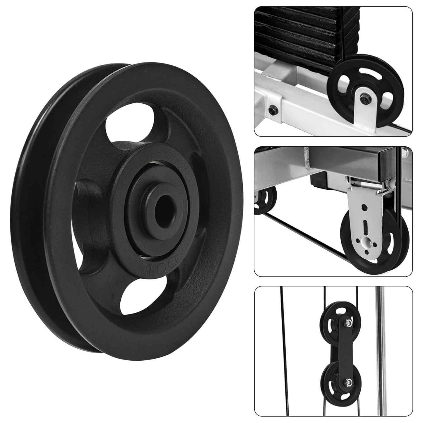 90mm(3.54inch) Universal Bearing Pulley Wheel for Cable Machine Gym Equipment Part Garage Door (2 PCS)
