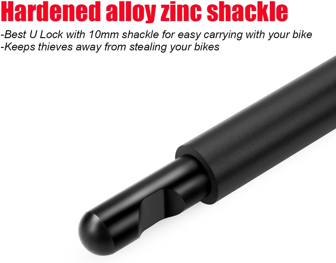USHAKE Bike Combination U Lock, Heavy Duty Bike Combination U Lock Paddle Lock for Bicycle Electric Scooter Motorcycles Metal Fence Gate Anti Theft