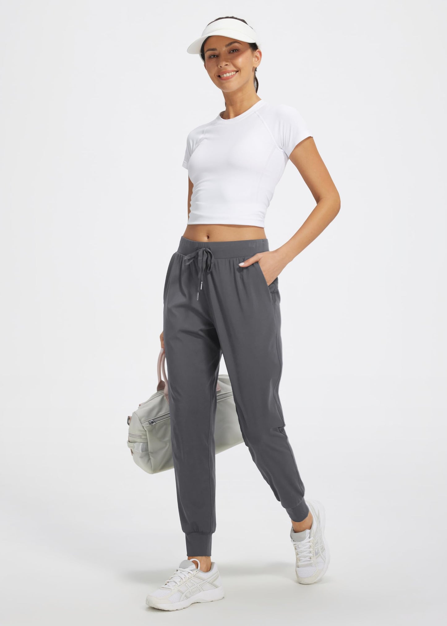 Libin Women's Joggers Pants Athletic Sweatpants with Pockets Running Tapered Casual Dance Pants for Workout,Lounge, Dark Grey XS