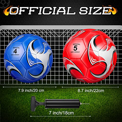 Deekin 6 Pack Soccer Balls with Pump - Size 4 for Youth & Kids