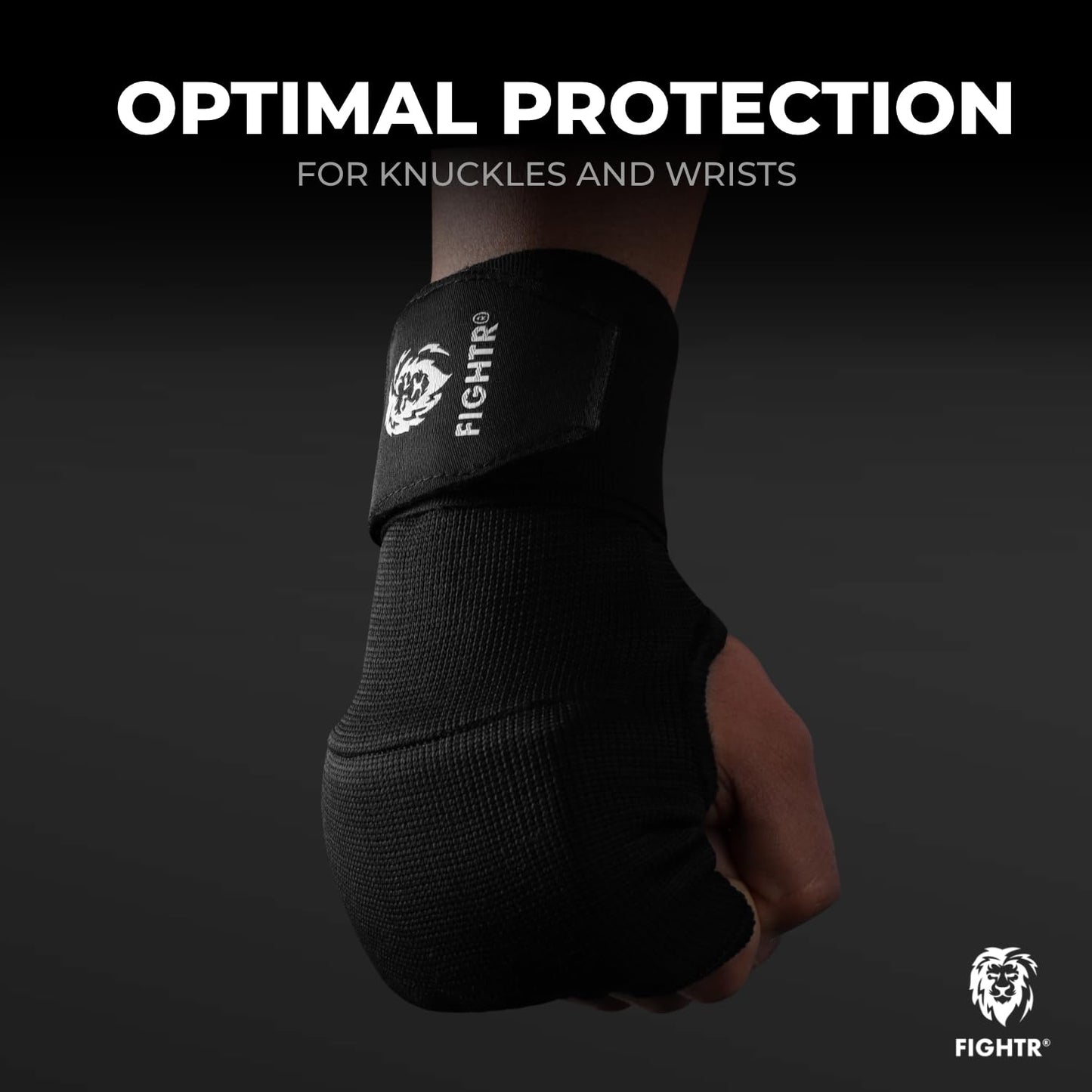 FIGHTR® Premium Gel Inner Gloves - Quick Wrapping & More Stability | Gel Hand Wraps for Boxing, MMA, Muay Thai, & Martial Arts | with Long Wrist Wrap