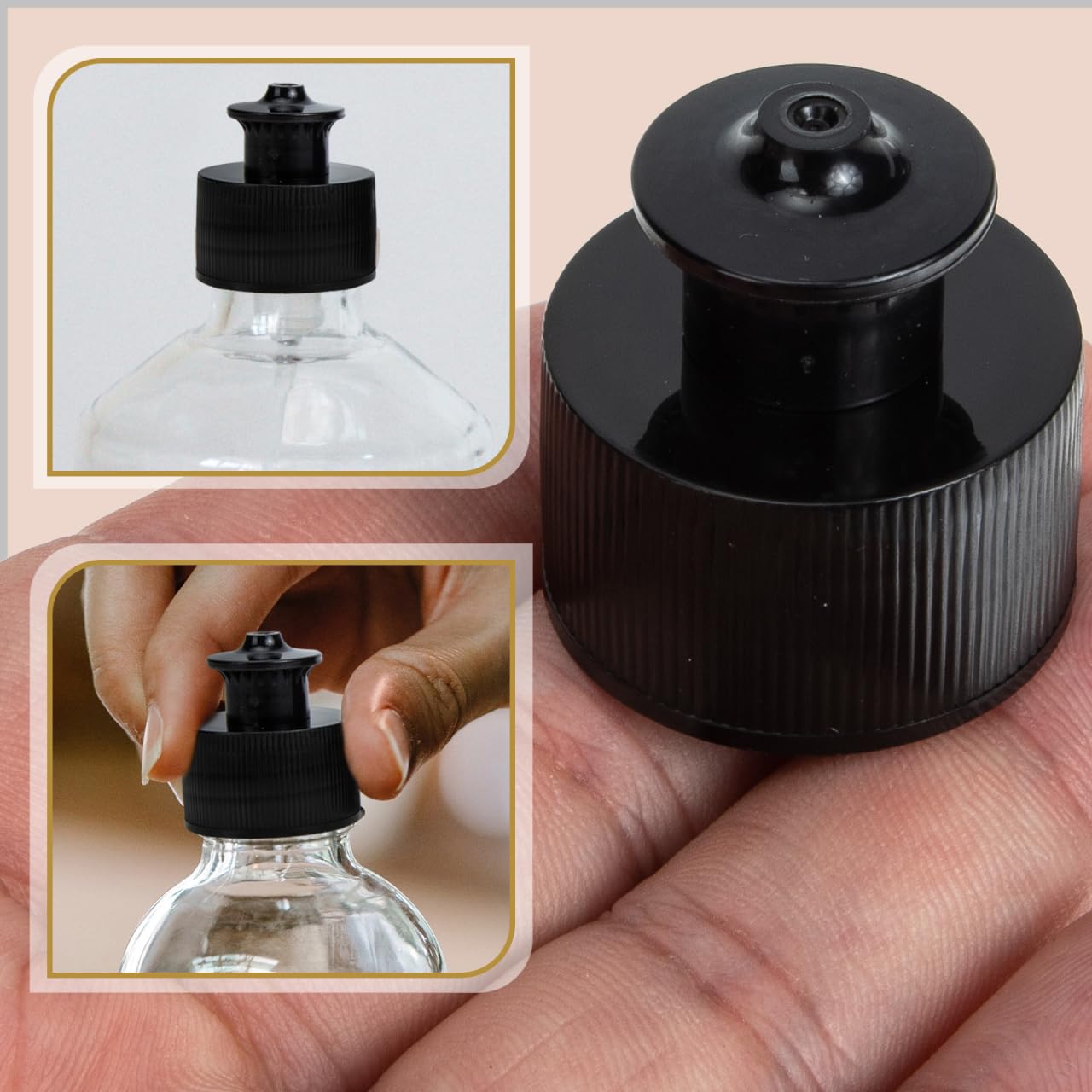 Amosfun 20pcs Push Pull Caps for 28 mm Plastic Water Bottles - Sports Water Bottle Lid Replacements Leak-Proof and Easy to Use Black