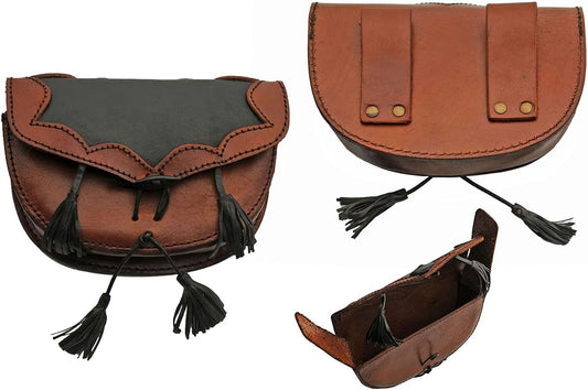 SZCO Supplies Medieval Black/Brown Belt Bag Leather Bag