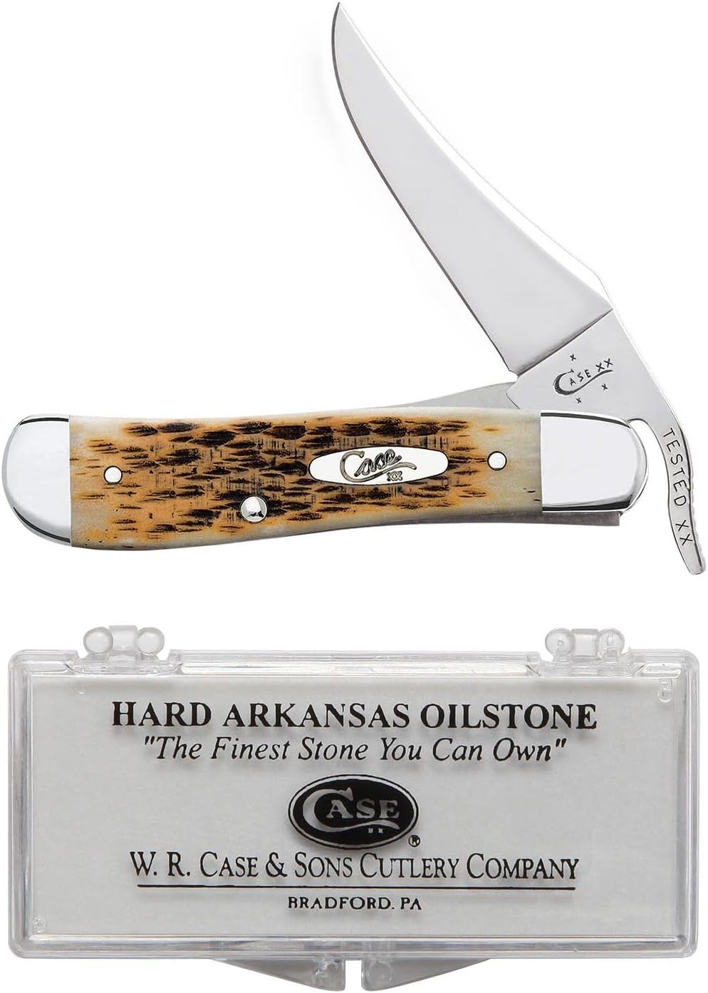 Case WR XX Pocket Knife Burnt 6.5 Bonestag Russlock Item #65303 - (6.51953L SS) - Length Closed: 4 1/4 Inches