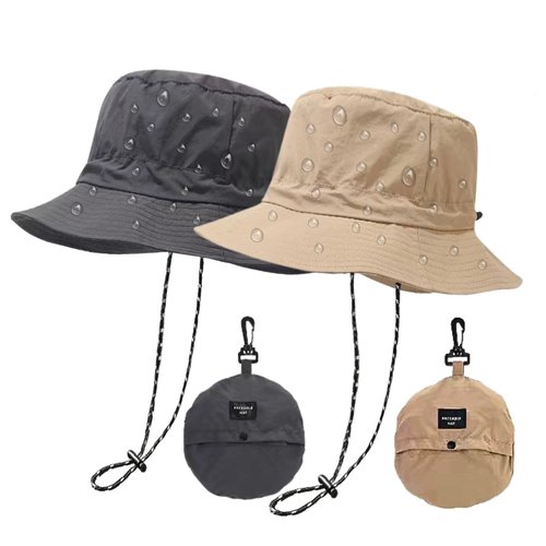 Soxbang Waterproof Bucket Rain Hat,Foldable Outdoor UV Protection Sun Hats and Quick Dry Boonie Hat for Fishing,Hiking,Camping-(Grey+Khaki)