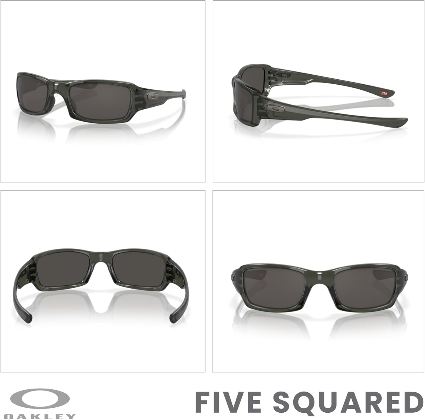 OAKLEY Fives Squared OO9238 Sunglasses For Men + BUNDLE Leash+ Bundle Accessory Leash Kit, Microfiber Pouch
