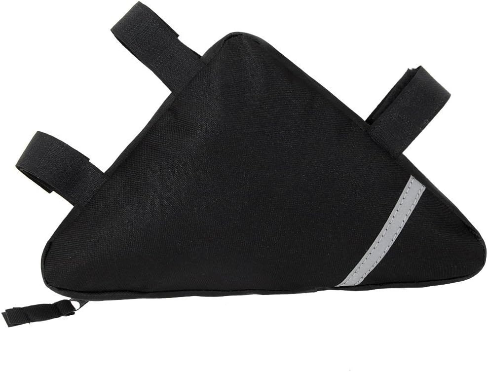 MOOCY Bicycle Bike Storage Bag Triangle Saddle Frame Strap-On Pouch for Cycling -Black