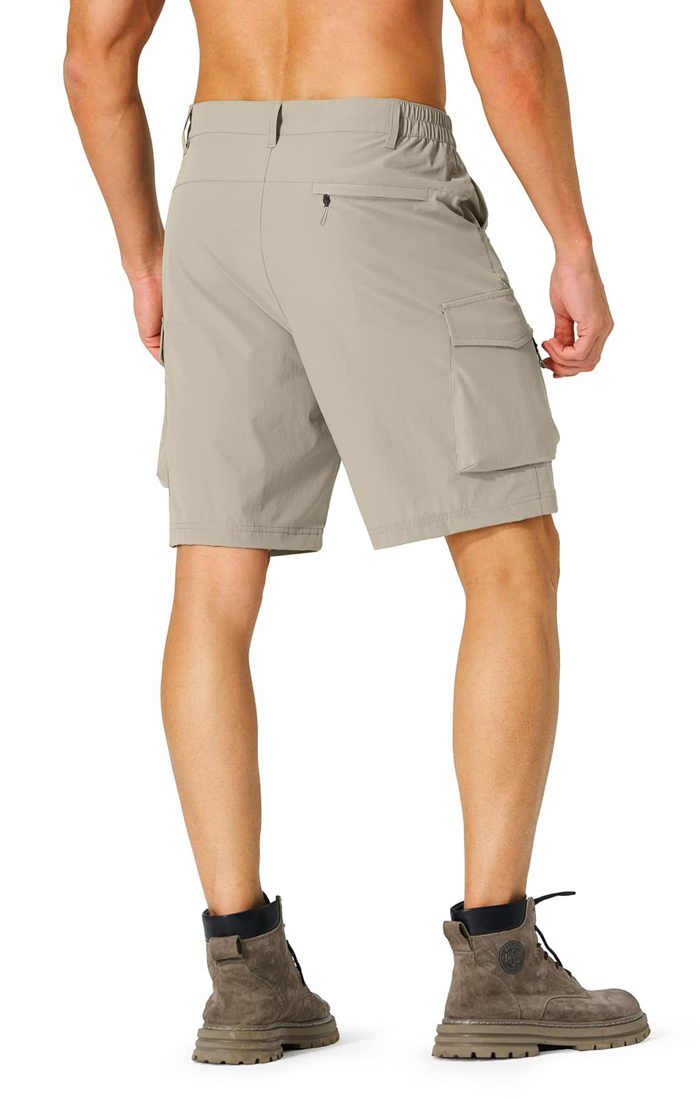 Hugut Men's Hiking Cargo Shorts Quick Dry Lightweight Travel Shorts with Multi Pockets for Fishing Camping Golf
