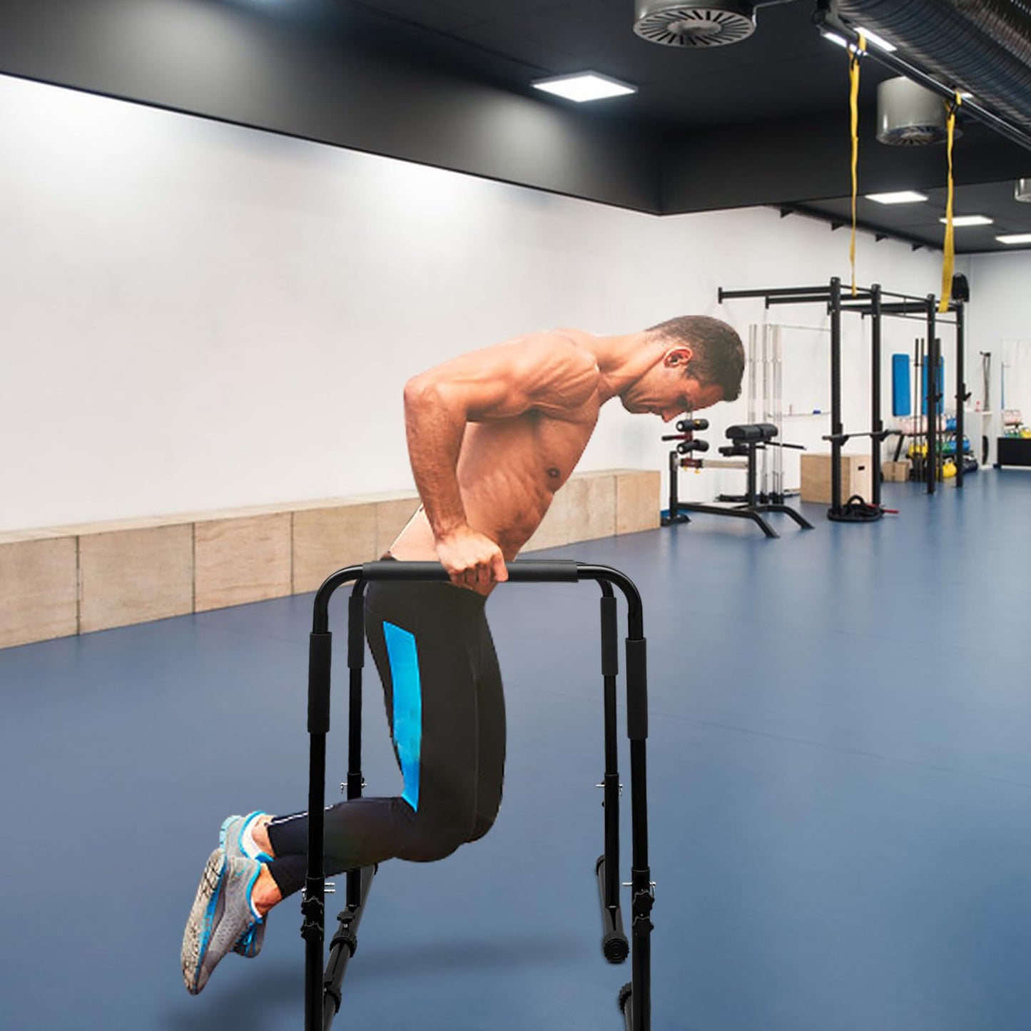 Athfiner Dip Bar Adjustable Dip Stand Station for Home Fitness Workout Calisthenics Exercise Pull Up Stand Portable Parallel Bar