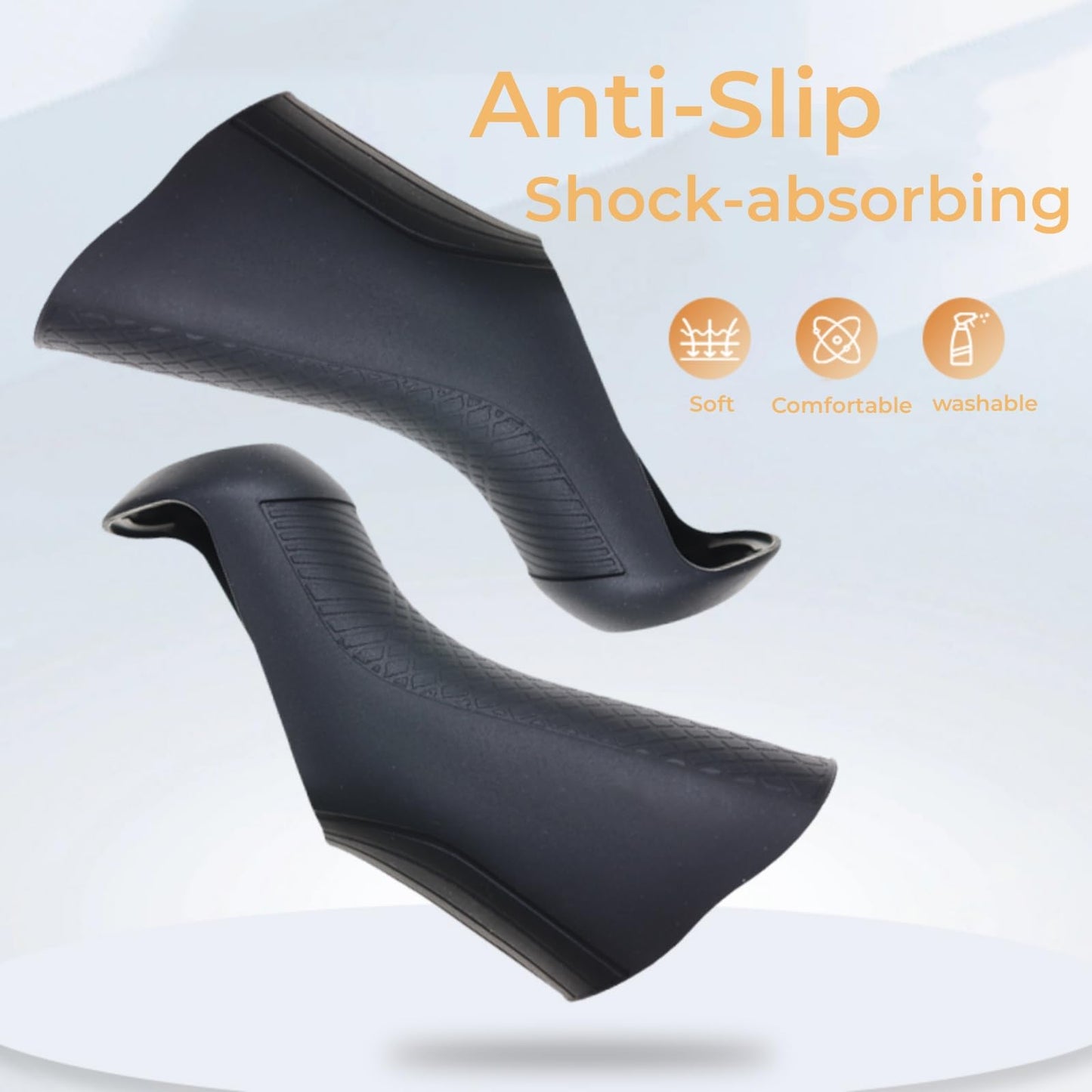 NELboNs STI Lever Hoods Compatible with Ultegra ST-R8050,Silicone Bike Grips Lever Hoods for ST-R8050,Pair of Bicycle Brake Grips Protective Cover,Black