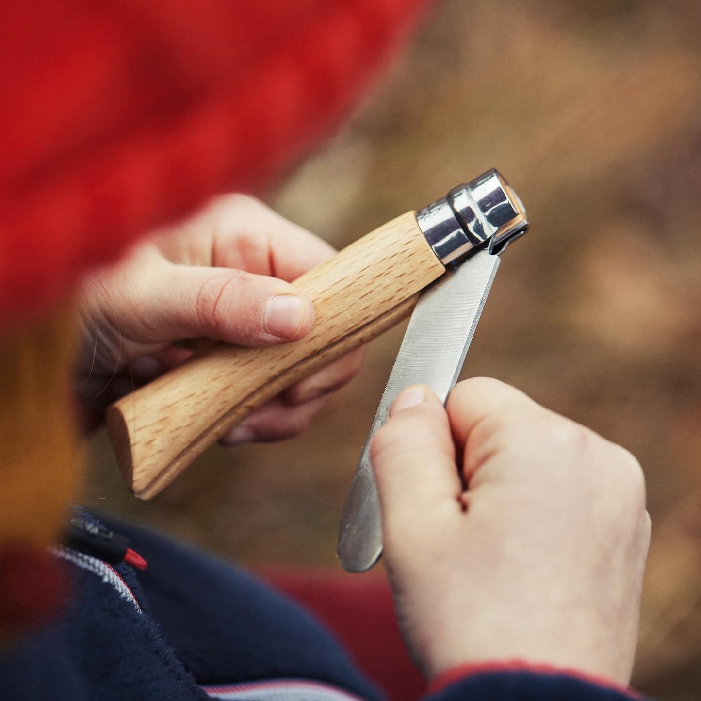 Opinel My First No.7 Stainless Steel Children’s Folding Pocket Knife with Safety Rounded Tip