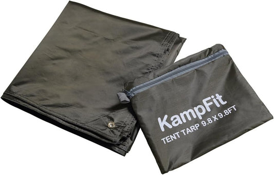 9.8'x9.8' Waterproof Tent Footprint Camping Tarp with 6 Pcs Ultralight Tent Stakes