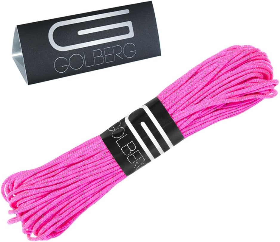 GOLBERG G 1.8mm Fluorescent Reflective 95lb Paracord – 20 Meters – Perfect for Guyline, Tent Rope, Camping, Hiking – (Reflective Neon Orange)