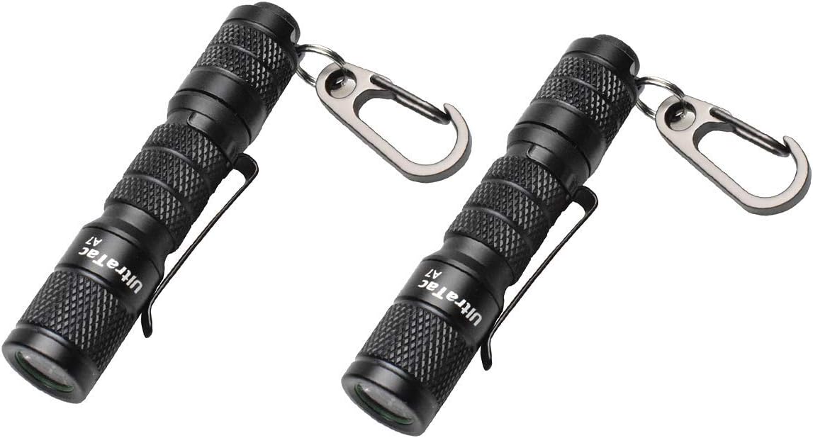 Ultra Bright Compact EDC Keychain LED Flashlight 180lm Pocket Flashlight with Battery IPX7 Waterproof Tail Switch Flashlights for Camping, Hiking, Outdoor Activity and Emergency Lighting
