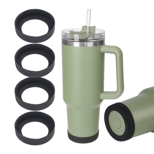 4 PCS Bottle Covers for Stanley Adventure Quencher Tumbler 40oz, Anti-Slip Silicone Boot, Accessories for Stanley Cup