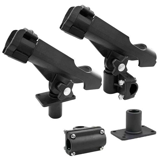 LBW Fishing Rod Holders for Boat Side Deck Mount Rod Holder Adjustable Kayak Fishing Pole Holders for Boat Canoe Rail Mount 2 Pack