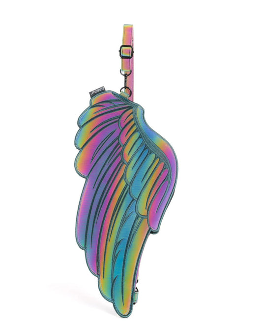 Fydelity Quiver Wings Backpack Crossbody Festival Bag for Women Rave Bag Retro - Rainbow Reflective