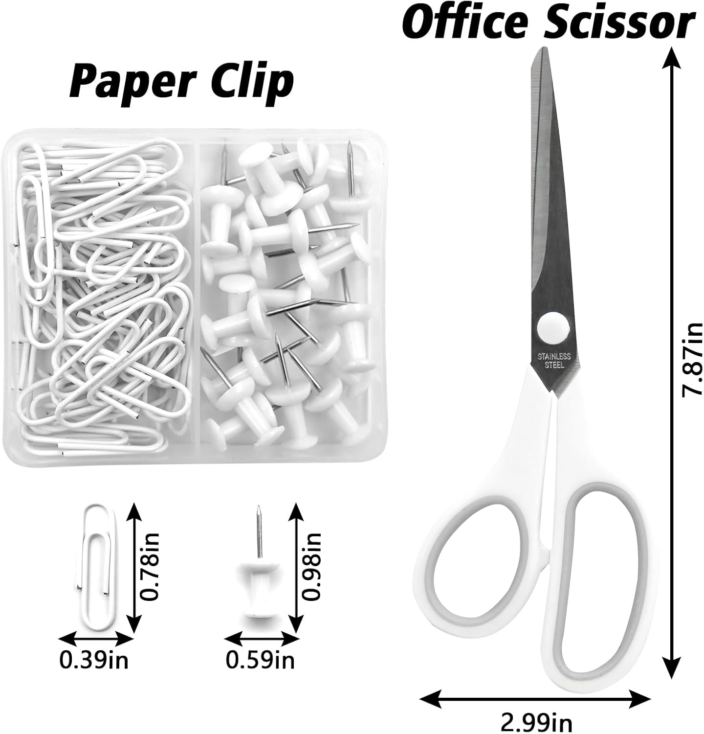 White Office Supplies, UPIHO White Desk Accessories, Stapler and Tape Dispenser Set for Women with Stapler,Tape Dispenser, Staple Remover, Staples,Scissor and Tabs for Students Office Clerks