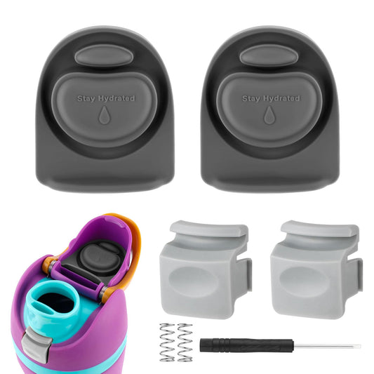2pcs Bottle Button & Lid Replacement Stopper for Owala FreeSip 24/32oz, BPA-Free Silicone Water Bottle Stopper Push Button Switch Spring Replacement Parts for Owala 16/19/24/32/40oz Bottle Accessories