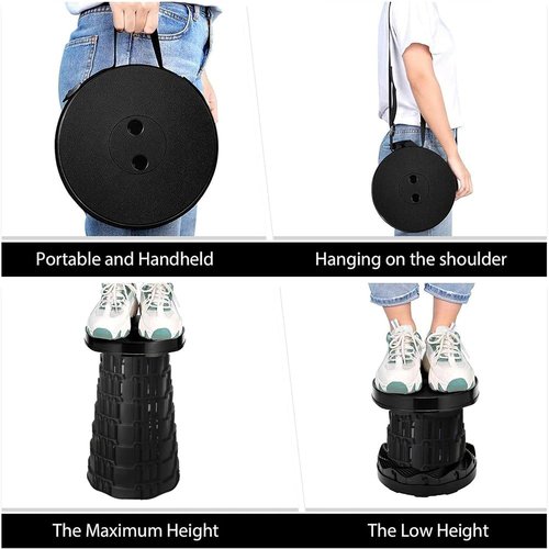 CXHSFNAL Camping Chair, Folding Stool, Upgraded Collapsible Seat, Portable Retractable Foot Rest for Outdoor Fishing, Hiking, Gardening, Travel, BBQ - Max 400lbs (Blue)