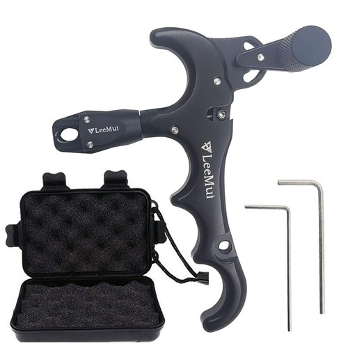 LeeMui Release Archery Release 360° Rotatable Thumb Release for Bow Archery Release Aids (Black 360SF)