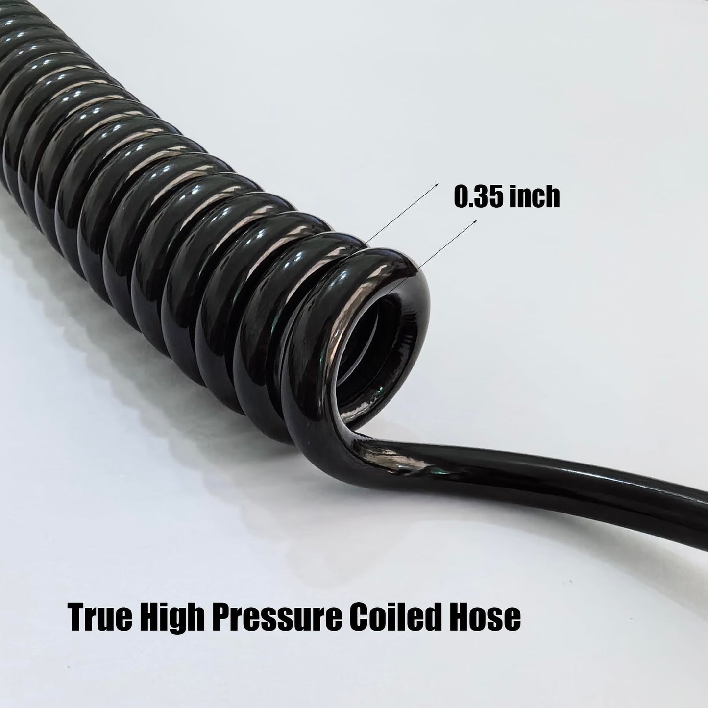 Aopkeo Paintball Gun Marker Remote Hose Coiled Line Stainless Steel Quick Disconnect 138inches with Slide Check 1500psi Gauge (Slide Check and Gauge)