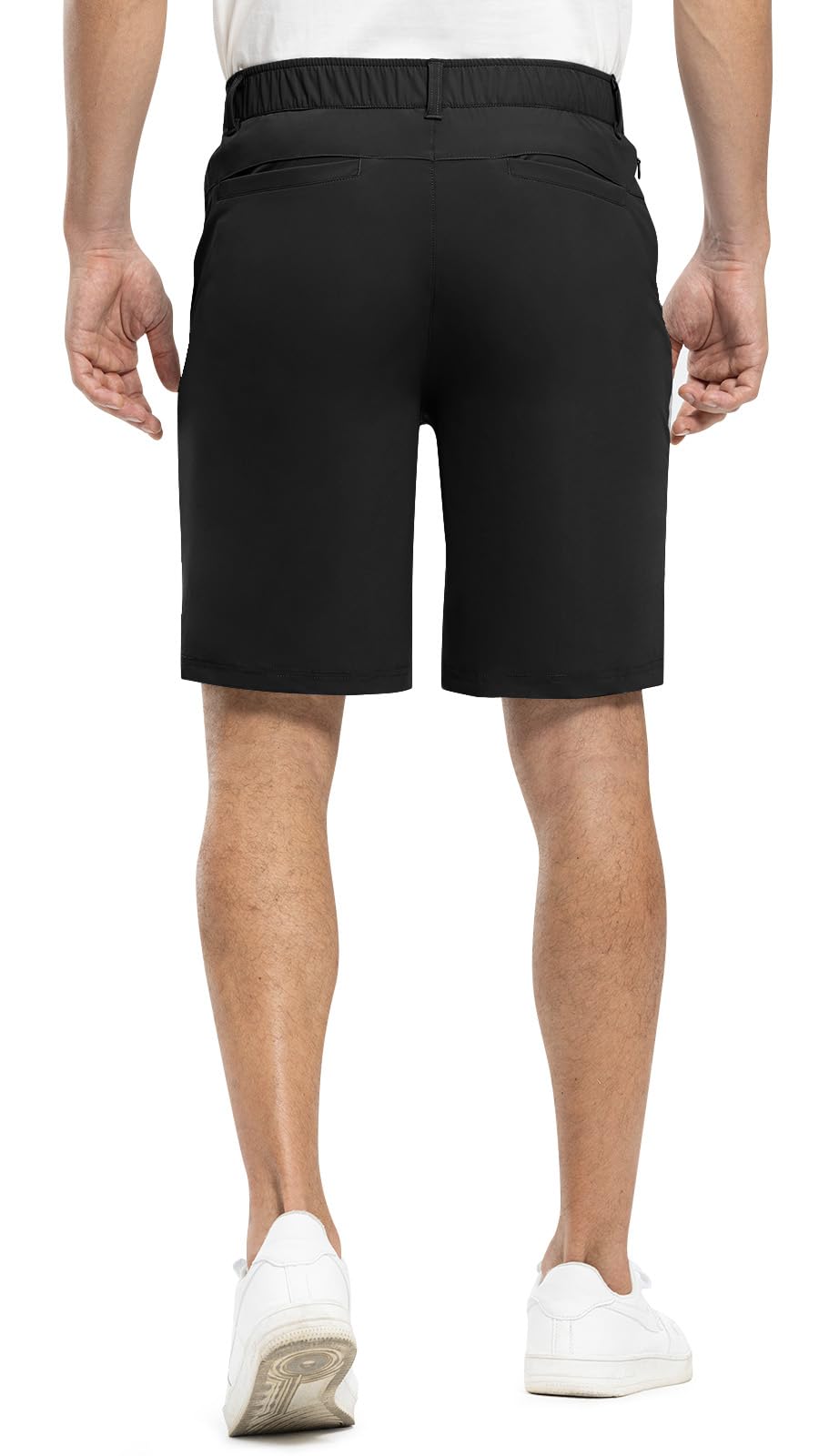 Rdruko Men's Golf Shorts Stretch Quick Dry 9" Work Casual Shorts with 5 Pockets(Black, US 40)