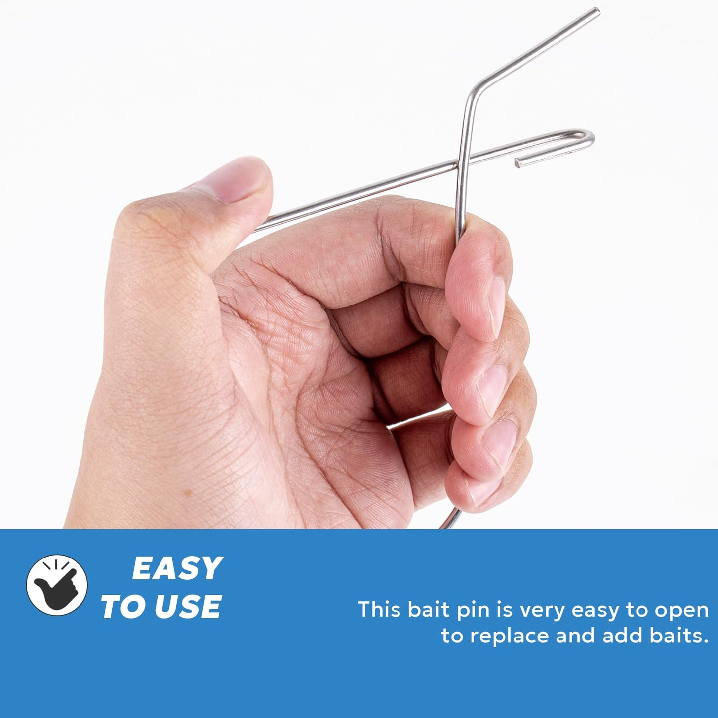 A1FISHER 6PCS Stainless Steel Bait Pin Combo 4.5" for Rigging Bait in Crab Trap, Silver