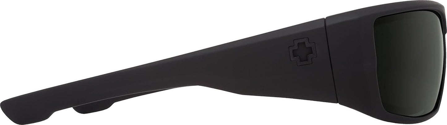 SPY Womens Dirk Sunglasses, Soft Matte Black/Happy Gray/Green Polar, 64 Mm US