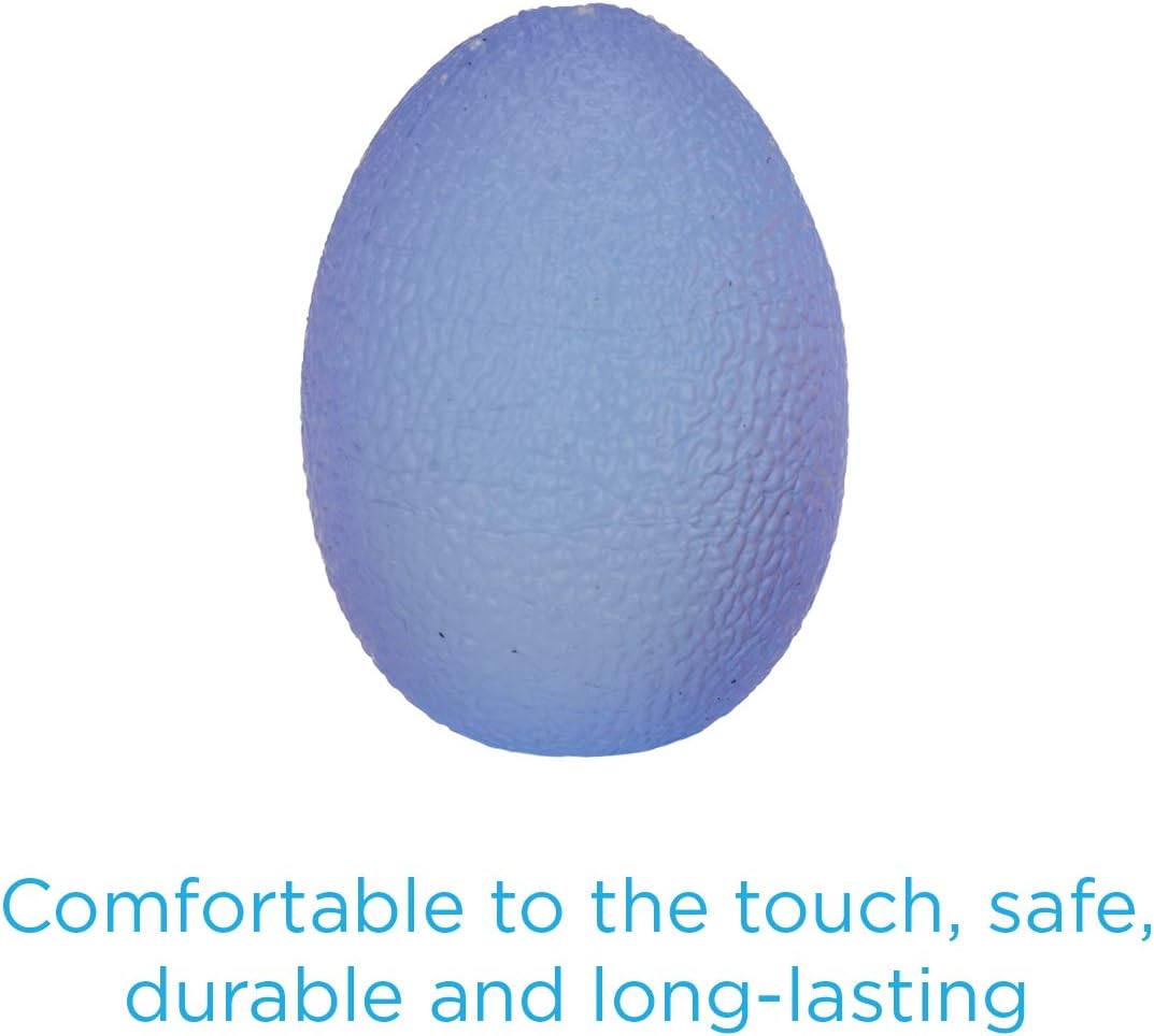 NOVA Hand Exerciser Oval Egg, Hand Grip Squeeze Oval Ball for Strength, Stress and Recovery, Comes in 3 Resistance Levels - Pink Soft, Orange Medium and Blue Firm