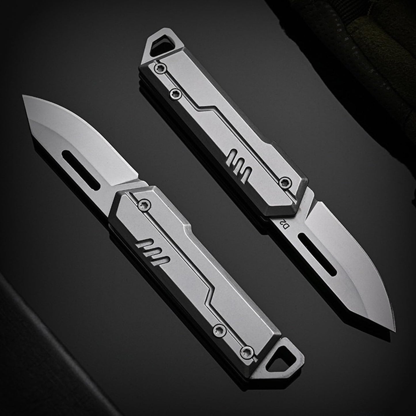 VIFUNCO Keychain Knife, D2 Folding Pocket Knife for Men, CNC Key Knife/Box Cutter Knifes for Women, Small Pocket Knives for EDC, Gifts for Dad husband Him