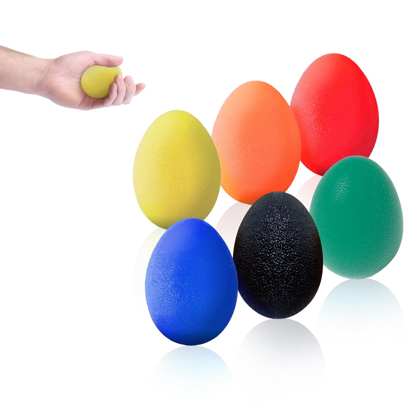 HYTIAN 6-Piece Hand Exercise Ball Kit Diverse Strength Levels for Elders, Adults, Kids - Enhances Grip, Relieves Stiffness, Great for Arthritis, Stress Alleviation, Fidget, Rehabilitation