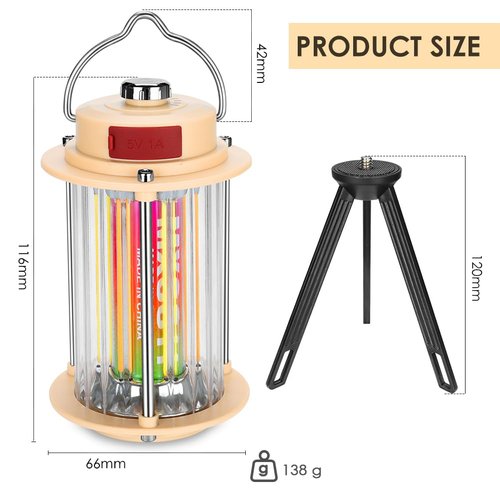 UniqueFire Small Camping Lantern Rechargeable Lanterns 2100 LM 3 Modes Dimmable Portable Electric Hurricane Lamp Hands-Free Flashlight Lantern,Tents Battery LED Lanterns for Power Outages with Bracket