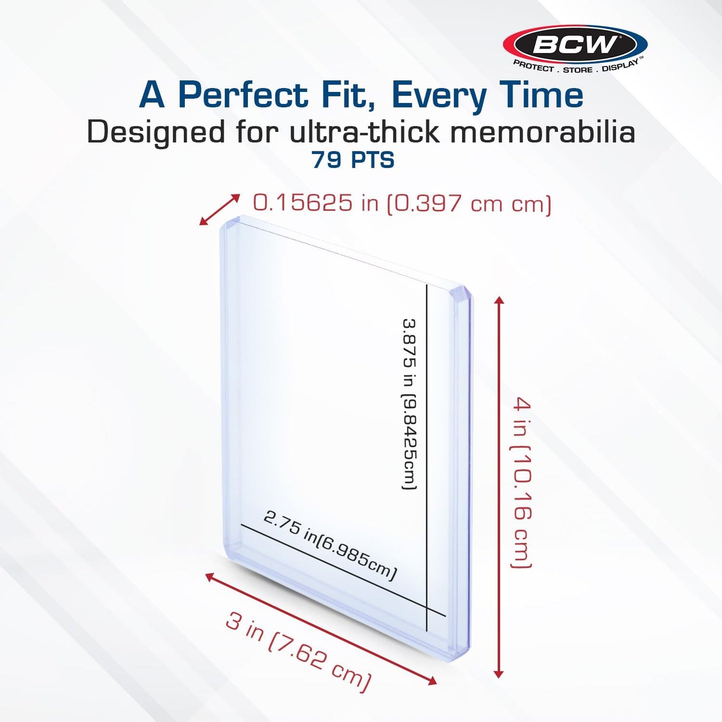 BCW 108 PT. Thick Card Topload Holder - Pack of 1 | Durable Rigid PVC Toploader | Toploaders for Memorabilia, Jersey, Patch, and Relic Cards