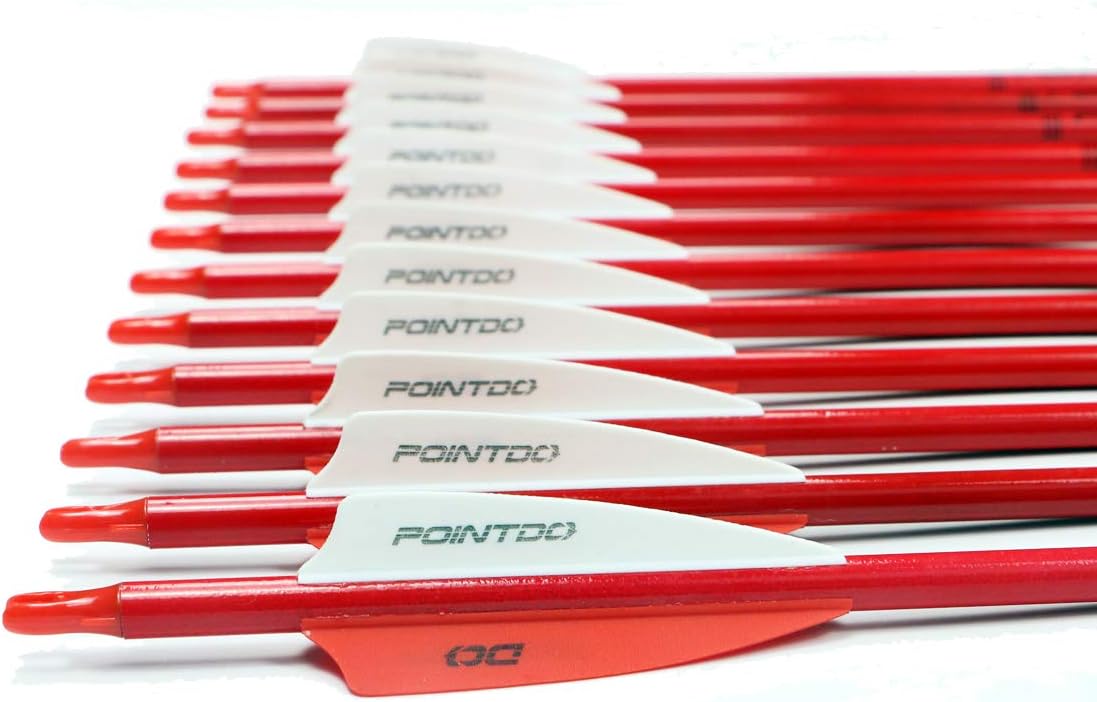 30inch Carbon Arrow Fluorescence Color Targeting and Practice and Hunting Arrows for Compound Bow and Recurve Bow with Removable Tips(Pack of 12)