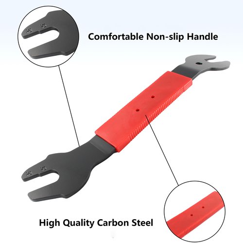 bociloy Bicycle Pedal Wrench, 15/16/17mm Double Sided Bike Pedal Removal, Bicycle Pedal Spanner Adjuster, Bicycle Repair and Maintenance Tools With Long Hand Comfortable Grip