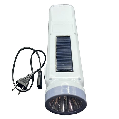 Set of 2 LED Emergency Hand Light Powerful Light Charge Function in Battery, Plug in and Solar Powered- for Home Out Going Camping Hiking Fishing