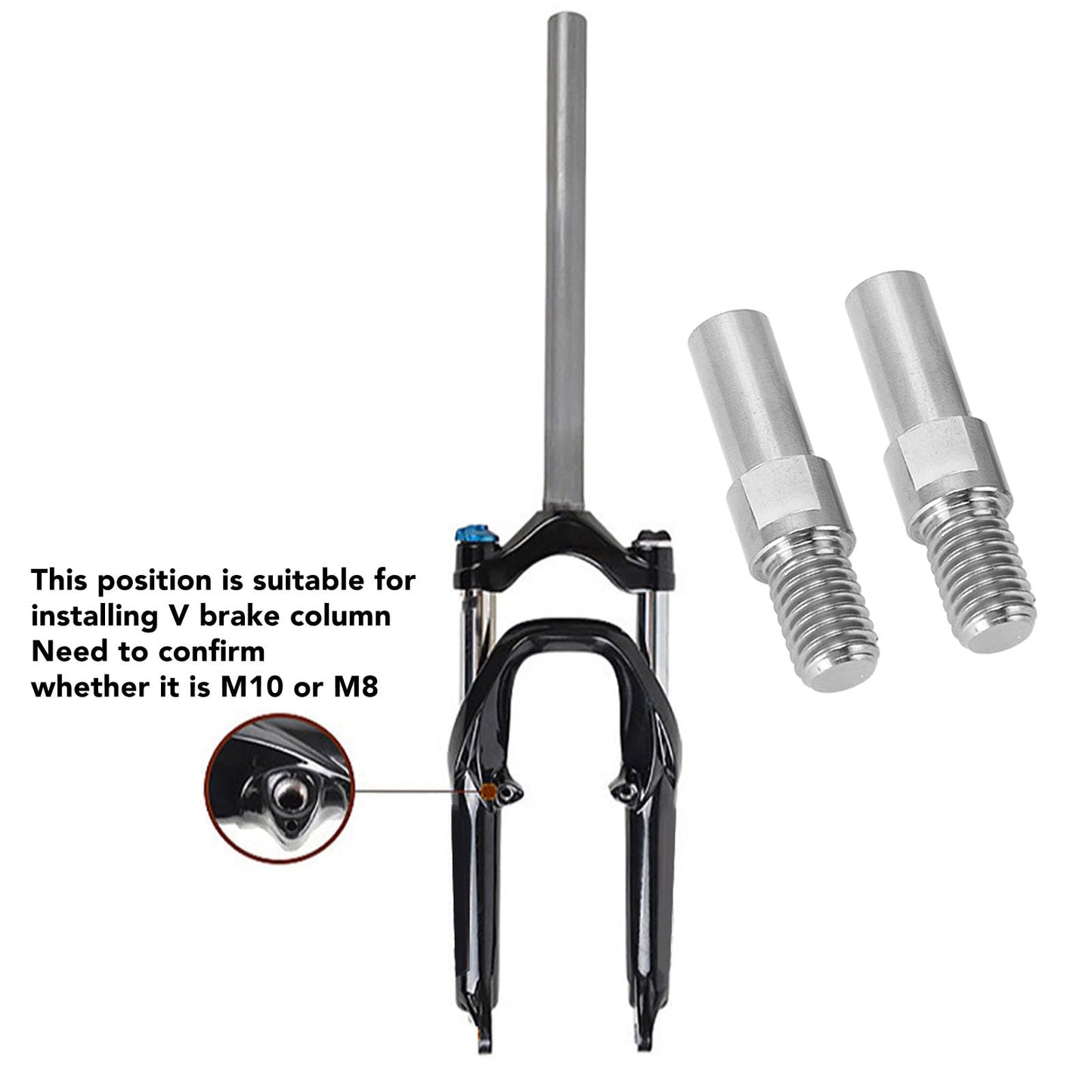 Alloy Mountain Brake Screw 2PCS 8mm Frame Front Fork Replacement for V Brake System Excellent Accessory with Easy Installation for M8 Specification
