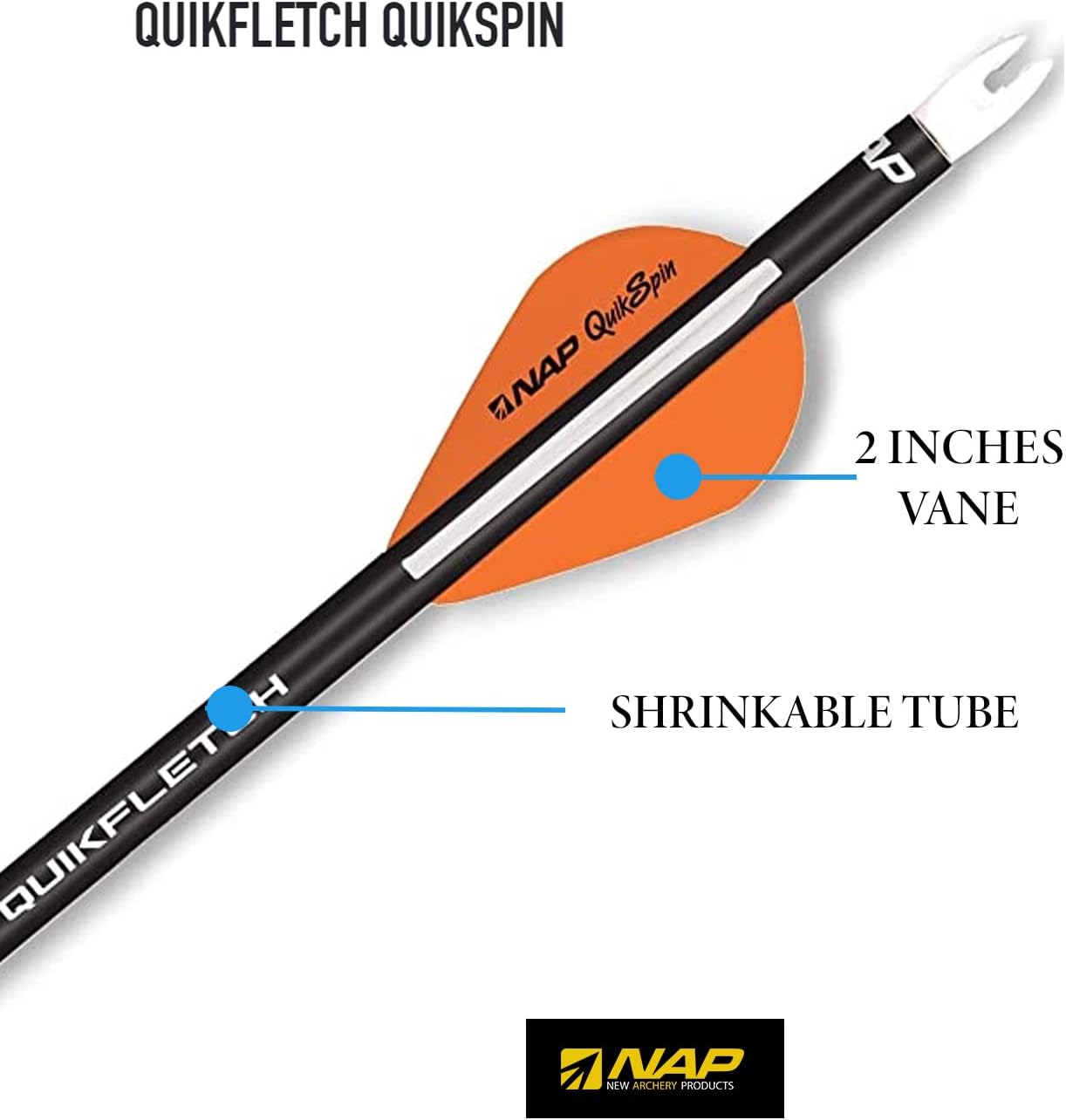 New Archery Products NAP Quikfletch Quikspin Speed Hunter Arrow Fletching System Pack of 6