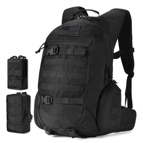 R.SASR 35L motorcycle backpack, black tactical backpack, Military Backpack (2.0 black)
