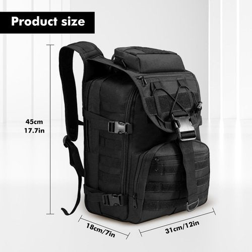 YIANTU Tactical Backpack For Men Tactical Laptop Backpack Military Backpack, 35L Capacity - Ideal For Camping, Hiking, Hunting,Travel - Fits 14" Laptop - Men's Outdoor Adventure Gear (D Black)